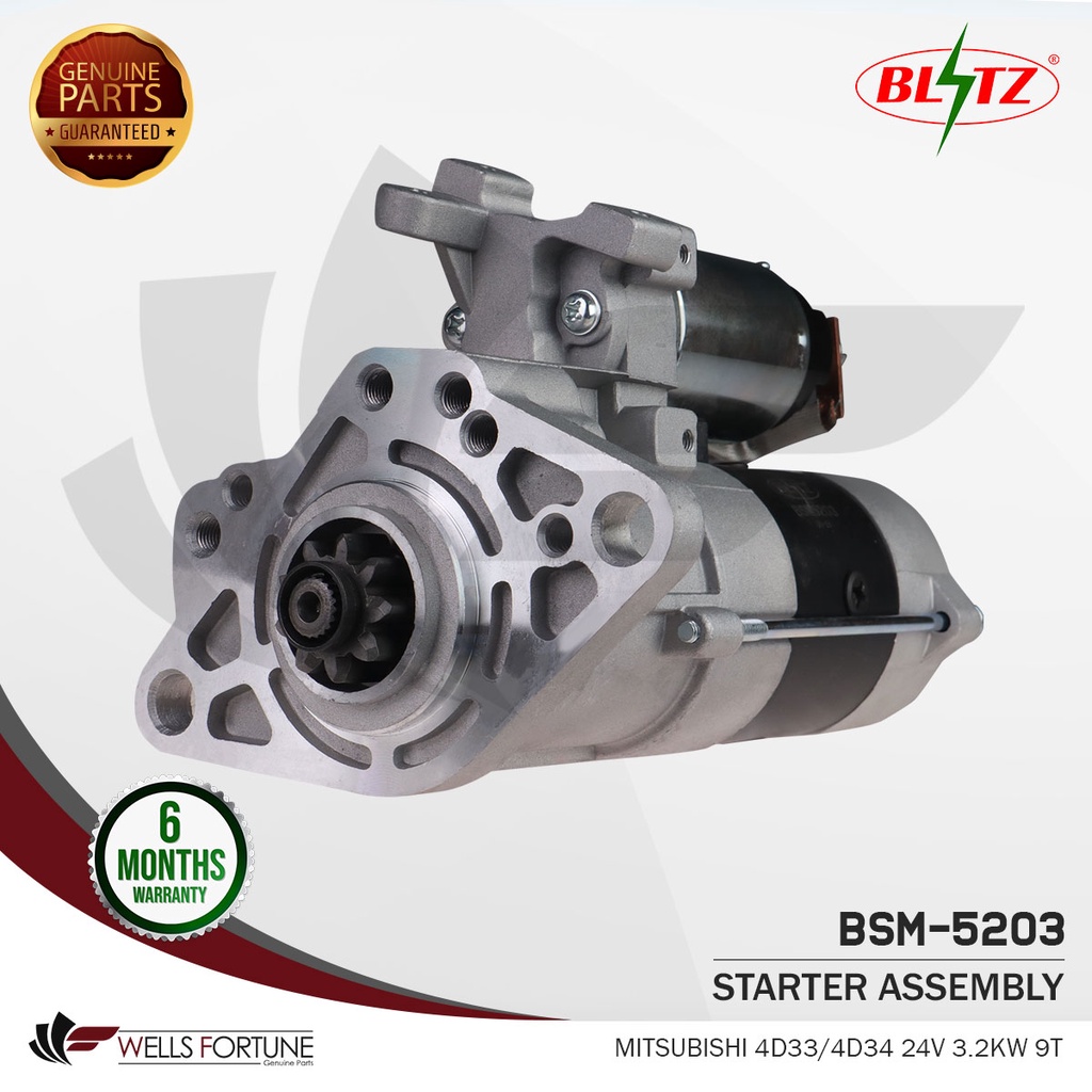 MITSUBISHI 4D33 4D34 24V 3.2KW 9T BLITZ STARTER ASSEMBLY (1PC) | Shopee ...