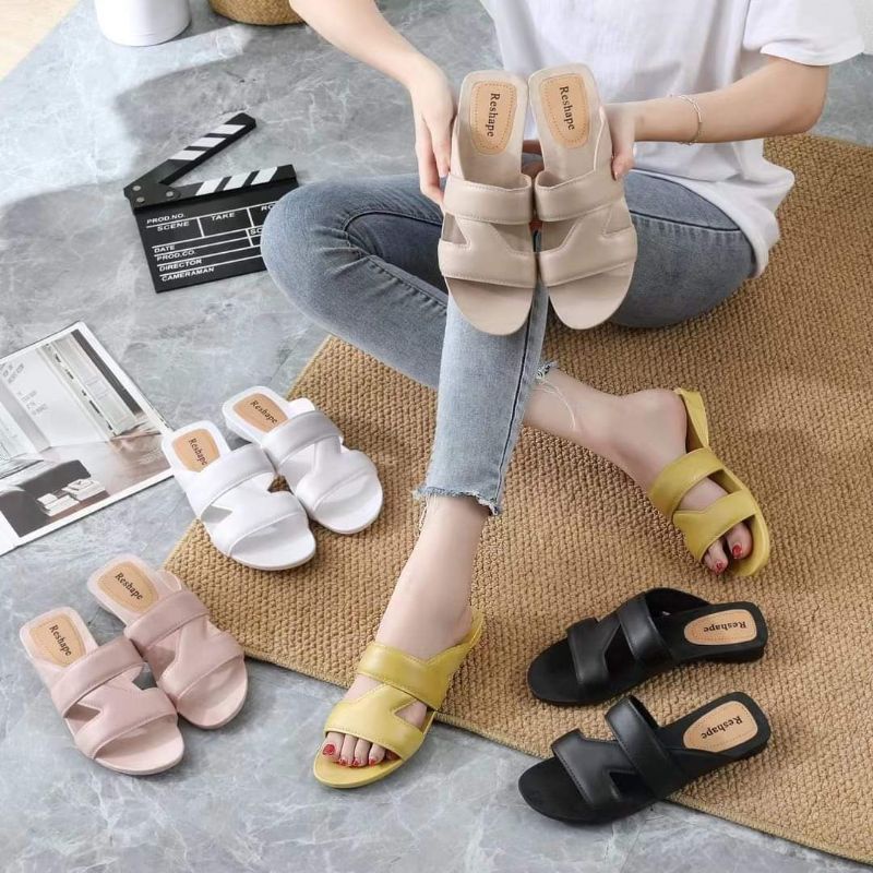 Ladies Fashion Rubber Two Strap Sandals Shopee Philippines