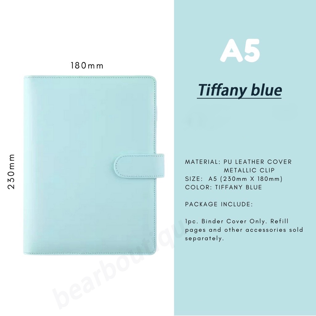 Looseleaf A5 6holes Notebook Macaron PU leather notebook binder A5