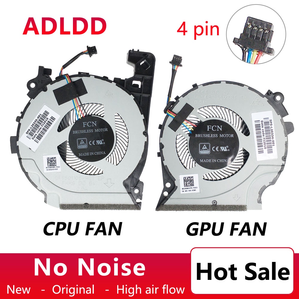 Ventilateur Refroidissement Pour HP Pavilion 15-cx - Remplacement DFS501105PROT - DC5V - Compatible Multiple Modèles