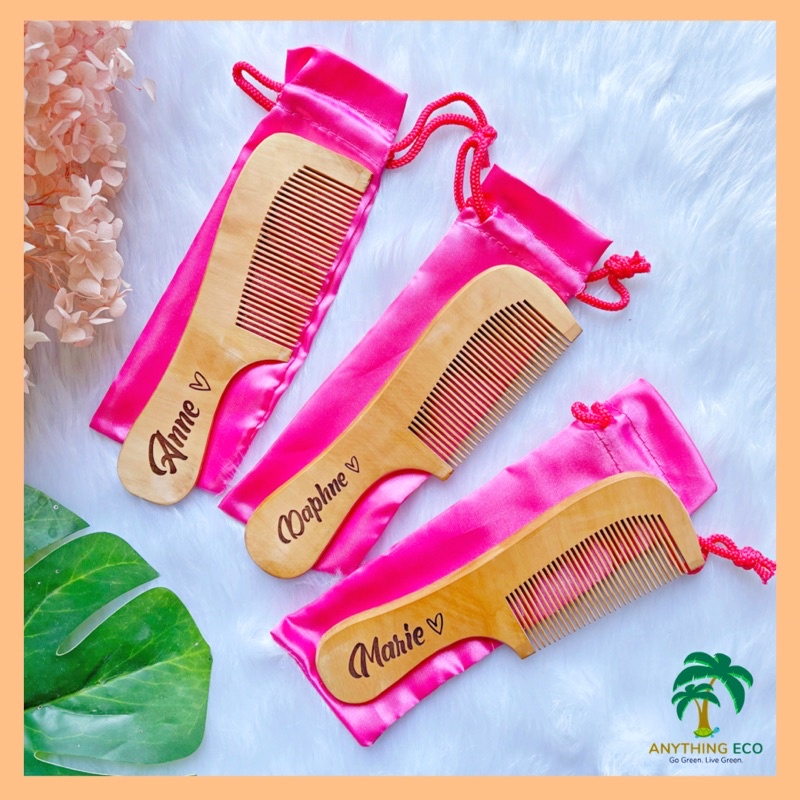 Personalized Handle Wooden Comb (FREE LASER ENGRAVE - NOT STICKERS ...
