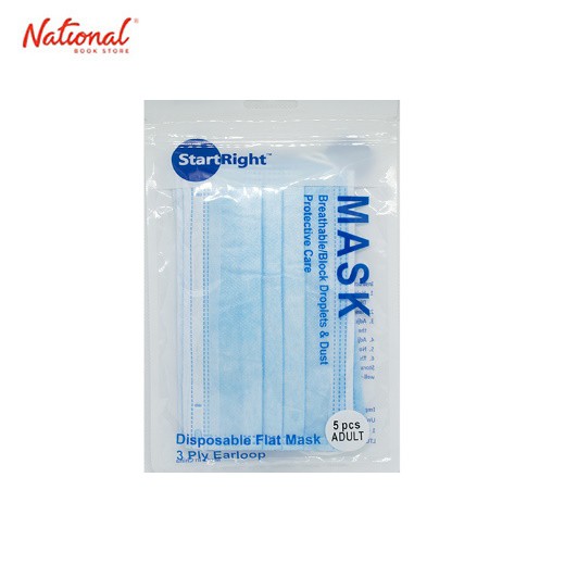 Start Right Face Mask Adult 3-Ply Surgical 5S/Pack Blue | Shopee ...