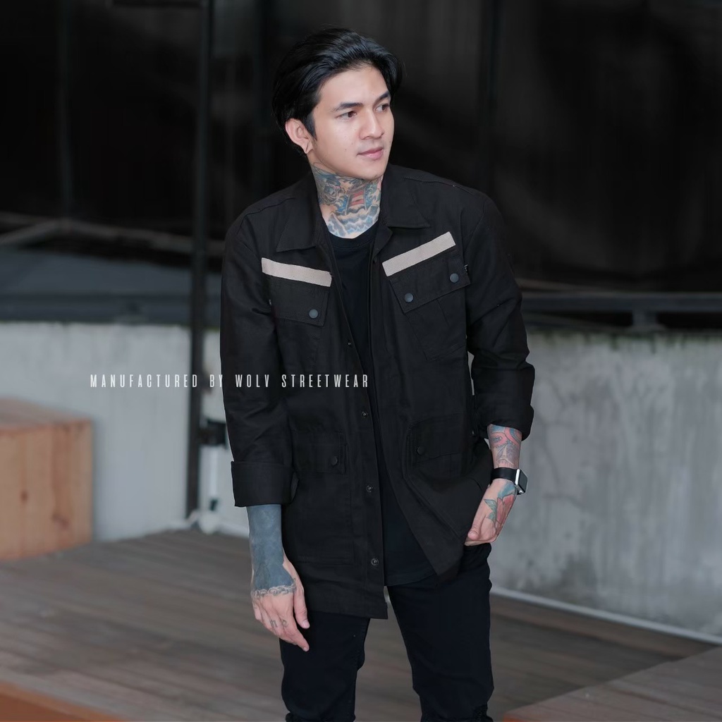 Semi PARKA JACKET PITTER ANGRY BLACK (WOLV) | Shopee Philippines