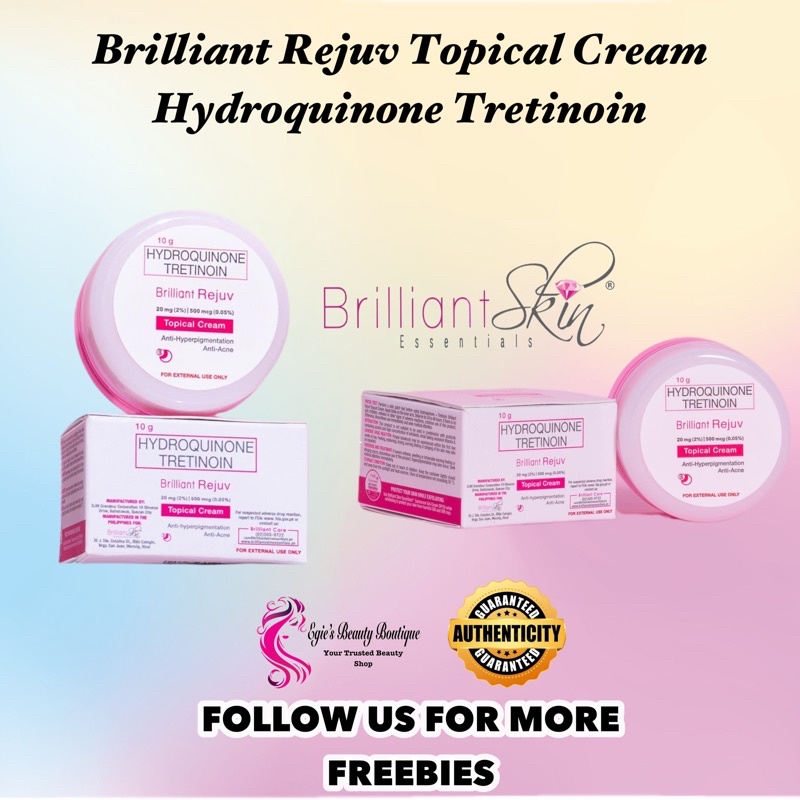 Brilliant Rejuv Topical Cream Hydroquinone Tretinoin 10g Shopee