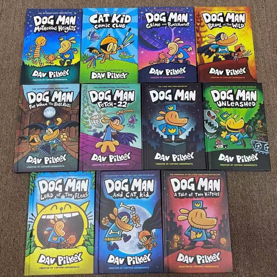 Dog man comic book Hardbound Books set of 14 by Dav Pilkey Shopee