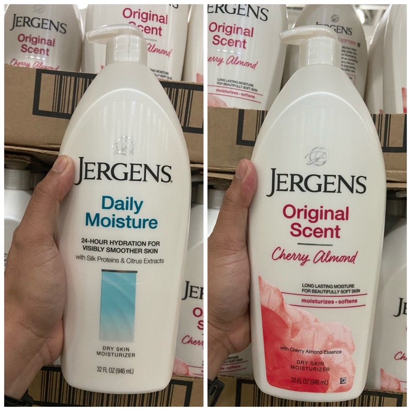 JERGENS DAILY MOISTURE & ORIGINAL CHERRY ALMOND LOTION 946 ML Shopee