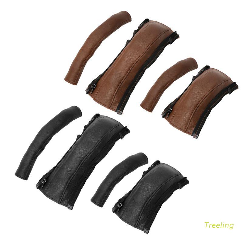 Treeling 4pc/set Stroller Pu Leather Covers For Pram Handle Wheelchairs