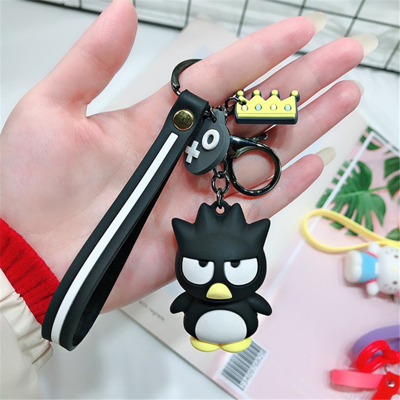 Ossayi Sanrio Keychain Kitty Melody Keroppi Badtz Pom Purin Cinnamoroll Kuromi Key Chain Rings 5417