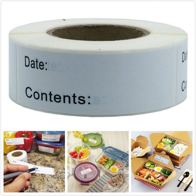 125PCS/Roll Self-Adhesive Removable Freezer Food Labels No Residue Food ...