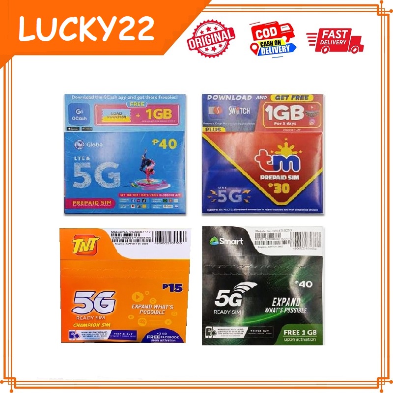 Globe / TNT / Smart / TM / Mobile Sim Card LTE 5G Ready Triple Cut ...