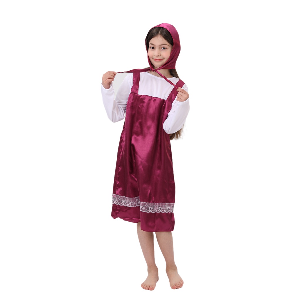 Masha and the Bear Cartoon Character Masha Children Play Costume ...