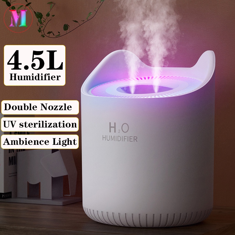 4500ML Humidifier Diffuser Double Nozzle Mist Maker Aromatherapy