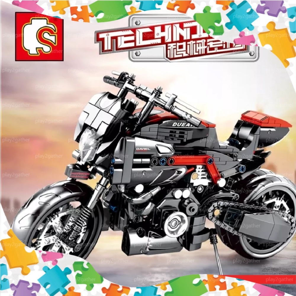 Sembo 701703 Technique Model Dueati Motor Bike Vehicle Toys Bricks ...