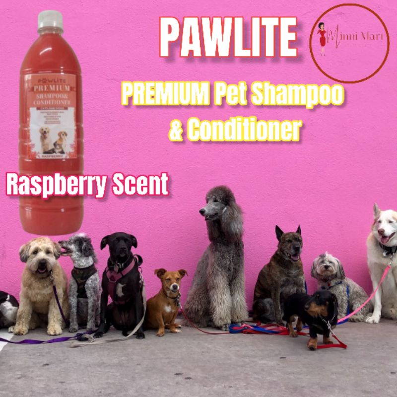 PAWLITE PREMIUM PET SHAMPOO AND CONDITIONER RASPBERRY SCENT 1 LITER