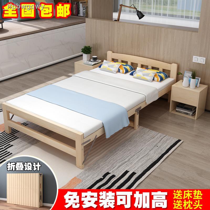 Wooden single folding online bed