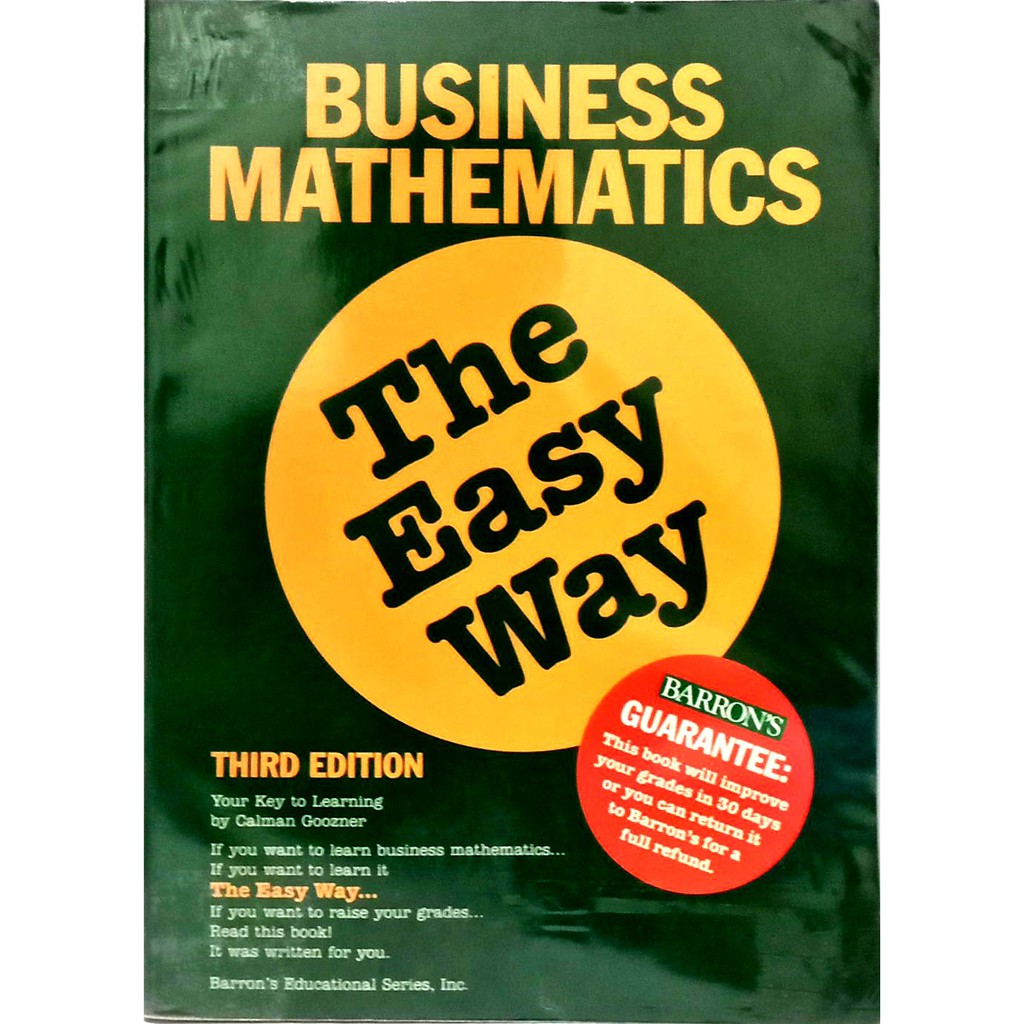 Business Mathematics The Easy Way, 3rd Edition, USED TEXTBOOK | Shopee ...