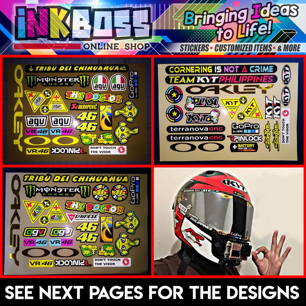 [ BUNDLE SET ] REFLECTORIZED VISOR STICKERS 【PRINTED STICKER】 [HD ...