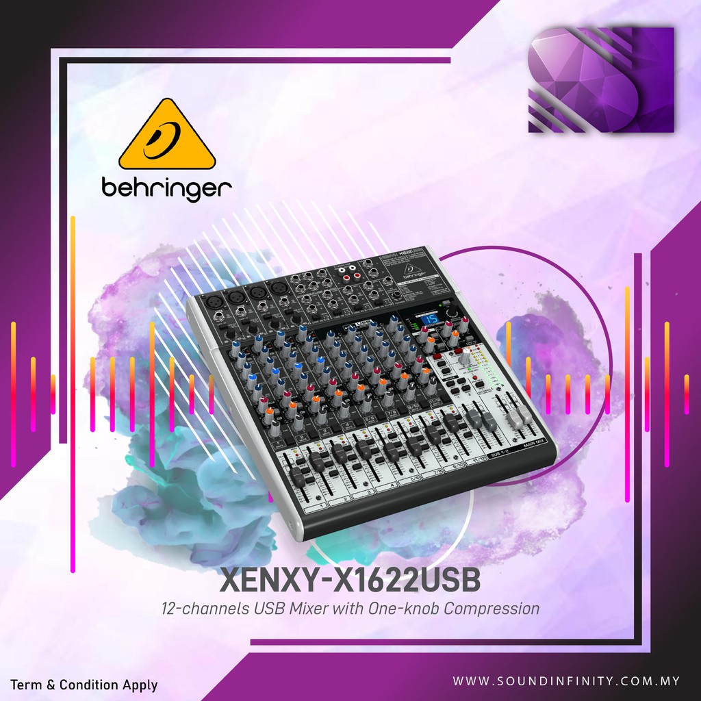 Behringer Xenyx X1622USB 12channel Mixer with USB and Effects (Xenyx