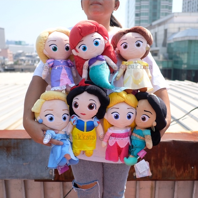 Ariel Jasmine Cinderella Belle Aurora Snow White Rapunzel Doll Standing ...