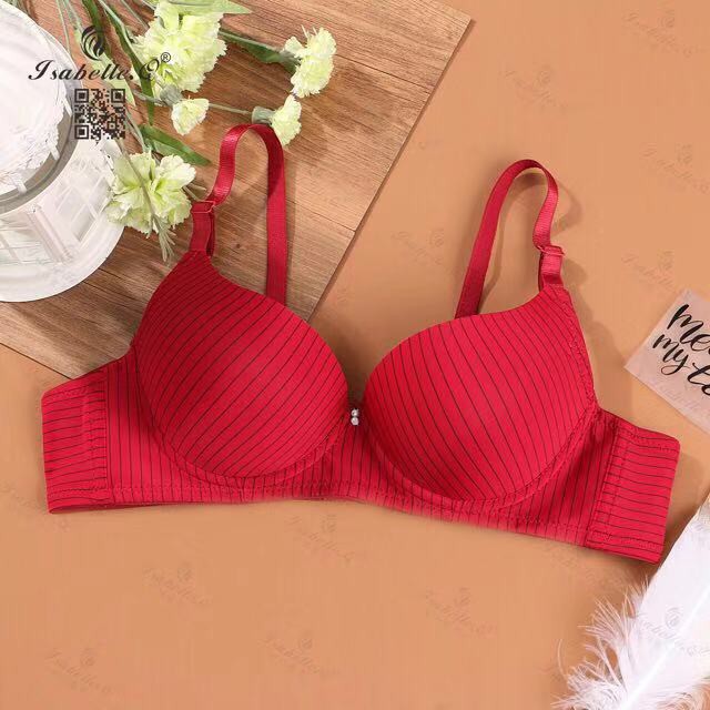 Isabelle.Q Cup A Stripe Printed with wire Bra 603