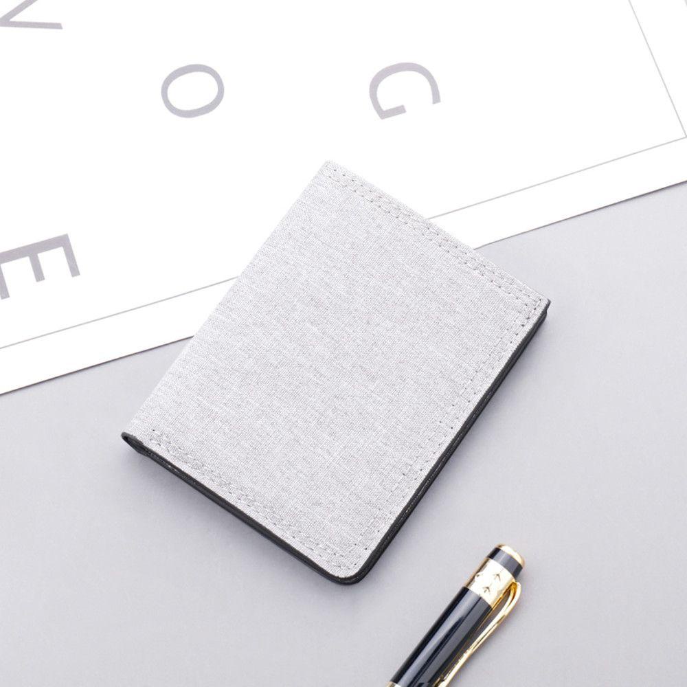 SM SunniMix Men's Canvas Wallet - Short Bifold With Money Clip, Button Closure, Vertical Design