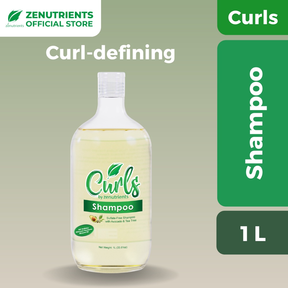 Curls By Zenutrients Avocado & Tea Tree SulfateFree Shampoo 1 Liter ( Cgm / Curly Girl Method