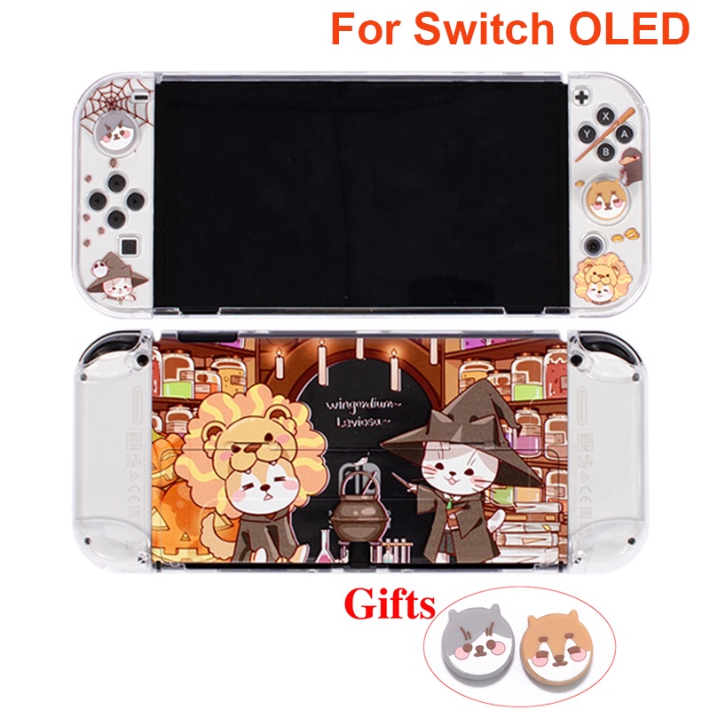 For Nintendo Switch OLED Case Cool Black Soft TPU Cover Support Holder ...
