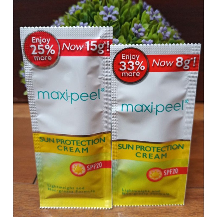 MaxiPeel Sun Protection Cream SPF20 8g/15g sachet Shopee Philippines
