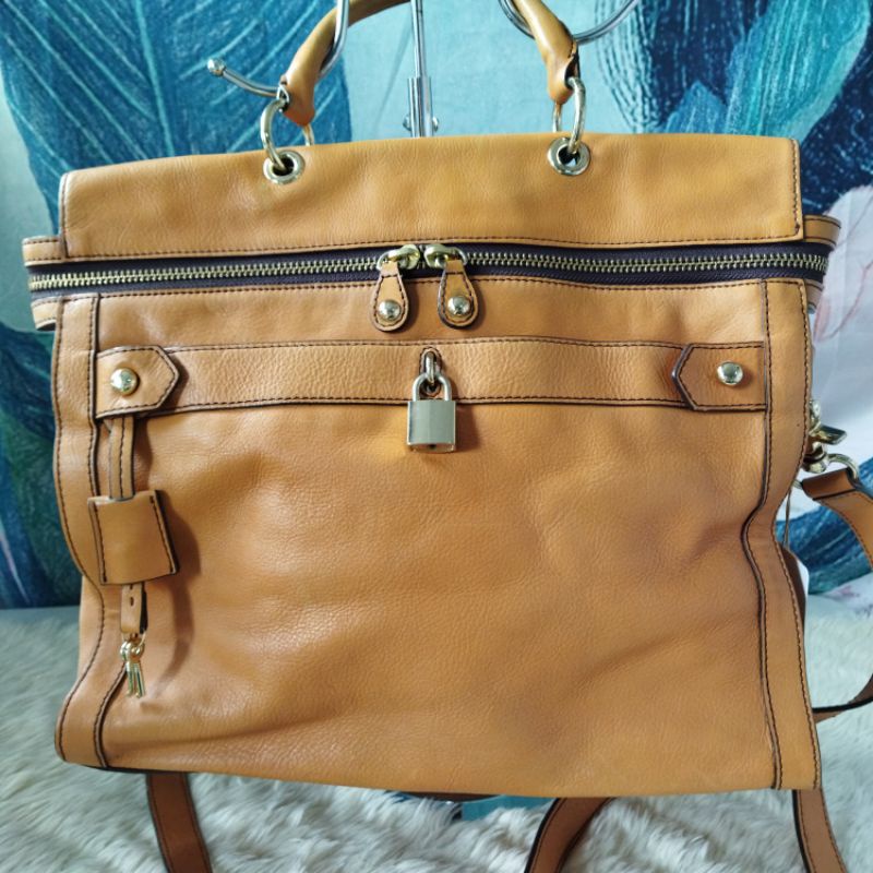 Lux & Berg Document Laptop Bag Yellow Camel Leather Bag