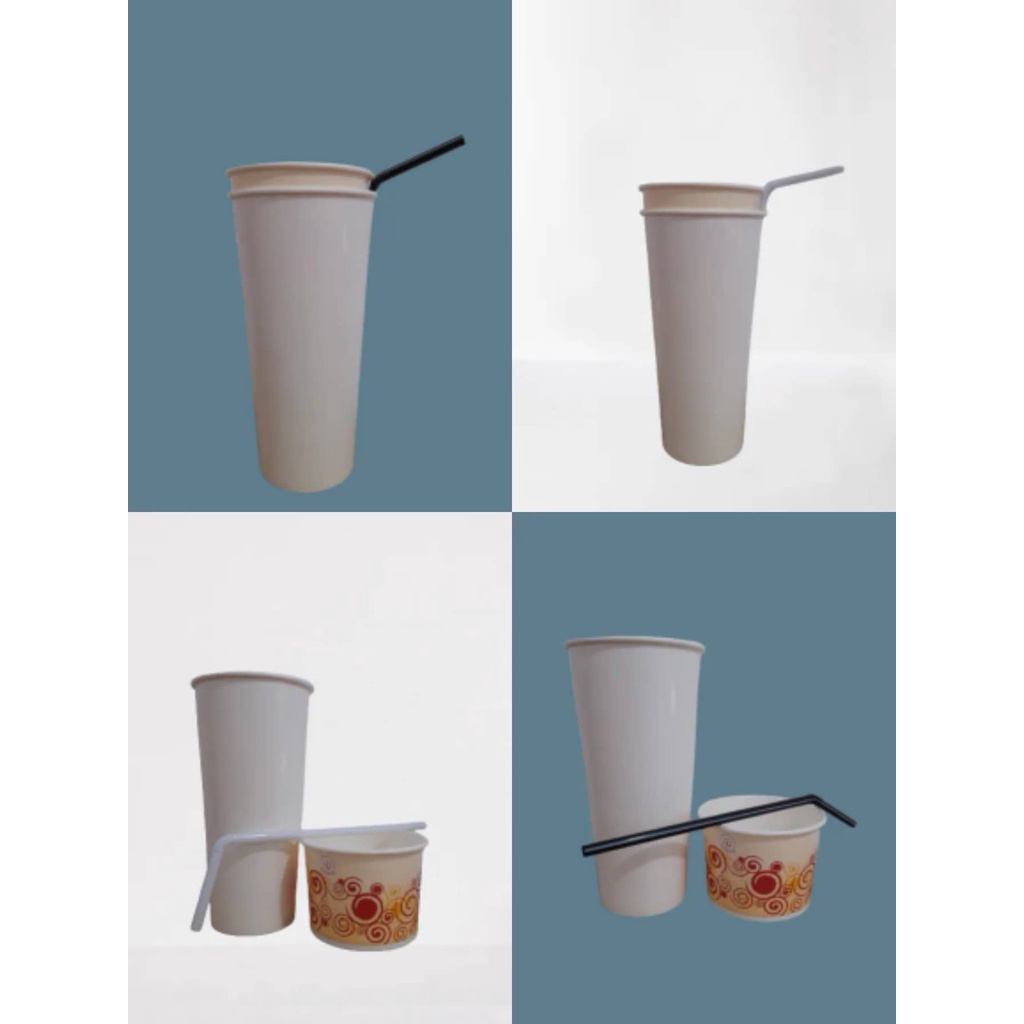 22oz paper cup x 50's / 260cc paper bowl x 50's / with bending straw x ...