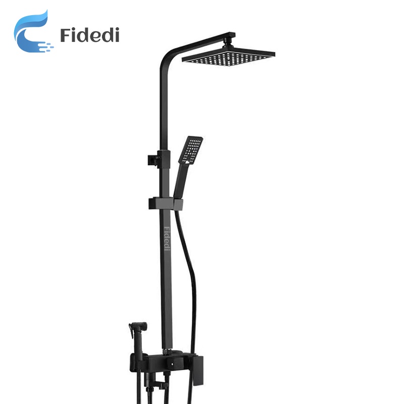 Fidedi Usina Sanitary Matte Black Shower Head Stainless Steel Brass