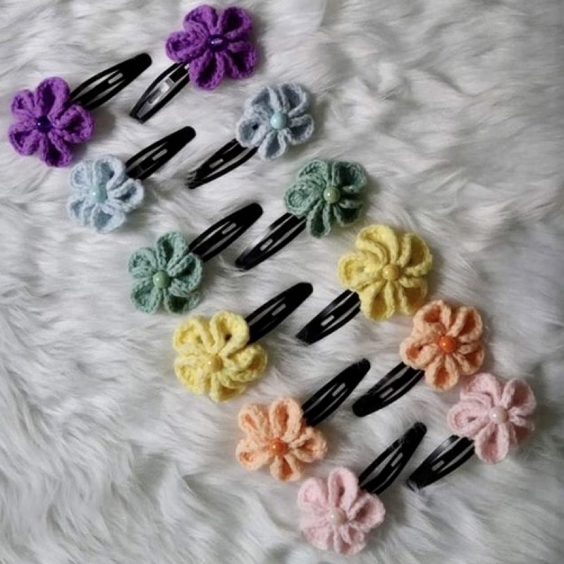 Personalized Handmade Crochet Hair Clips (Sold as Pair) | Shopee ...