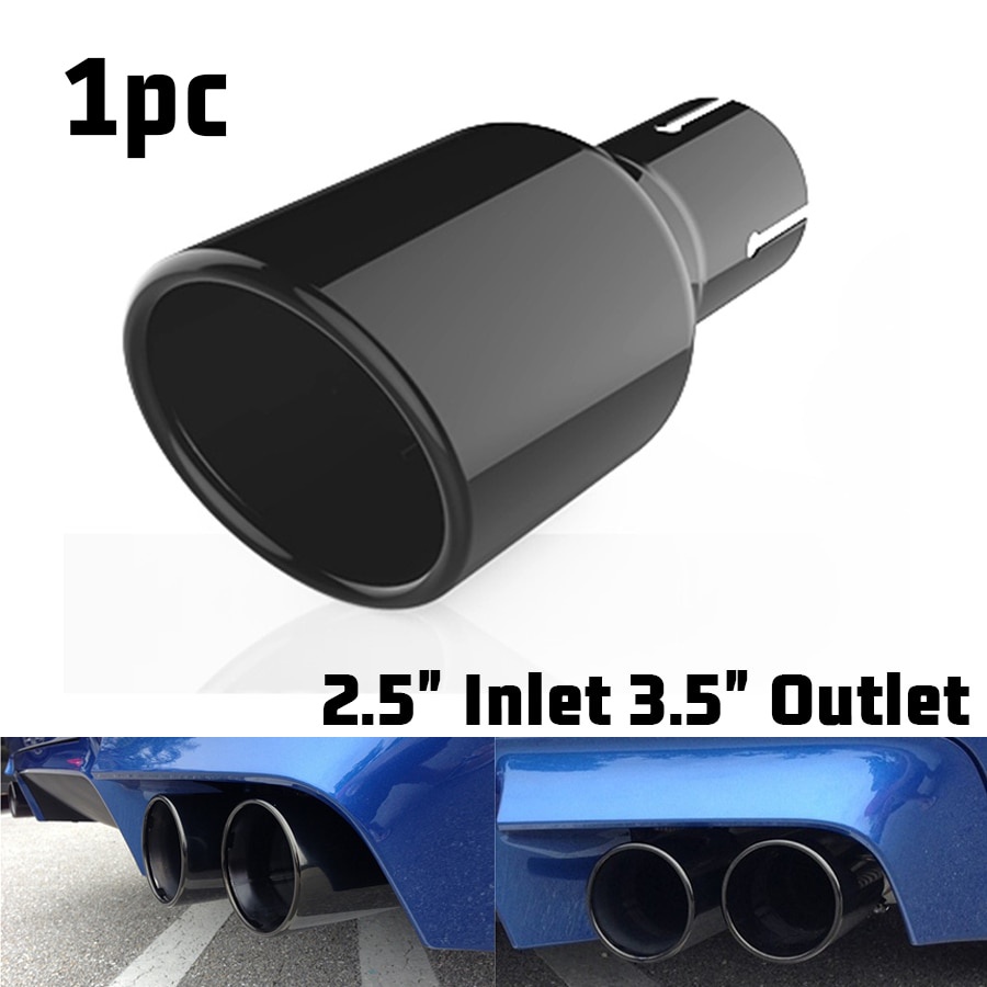 Universal 2.5" Inlet Car Exhaust Tip Tailpipe Stainless Steel Beveled