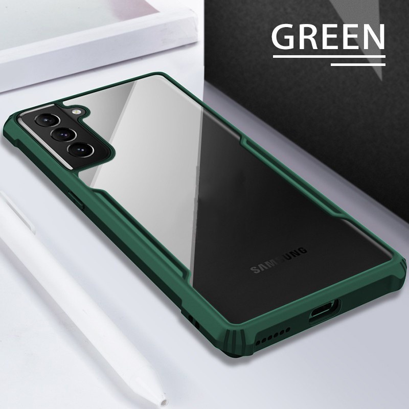 Samsung Galaxy S21 Ultra Plus S21Plus S21+ S 21 Phone Case Transparent TPU  Bumper Acrylic Back Cover Armor Shockproof Casing