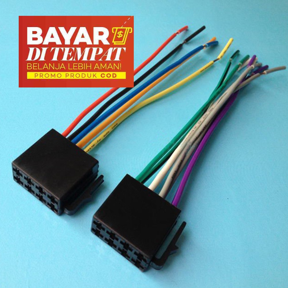 2 Pieces Car Tape Head Unit Cable ISO Socket can be used for Single DIN ...