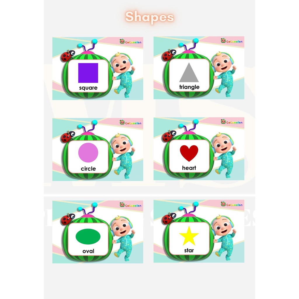 Cocomelon Shape Flashcards Shopee Philippines | Images and Photos finder