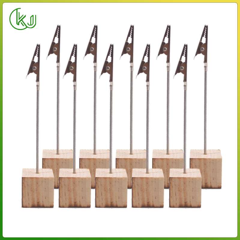 10pcs Wooden Base with Alligator Clip Paper Holder Stand | Shopee ...