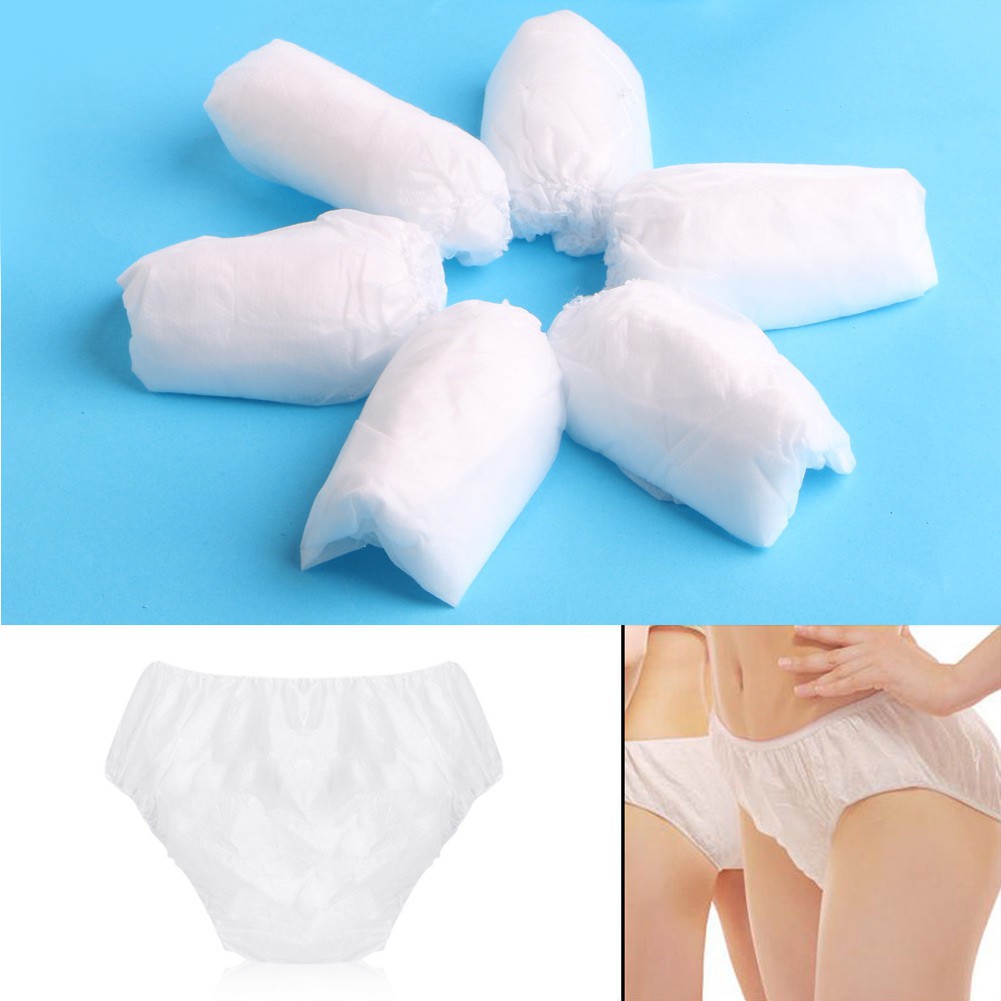 6Pcs Disposable Panty Non Woven Paper Brief Panties Underwear Ladies Women