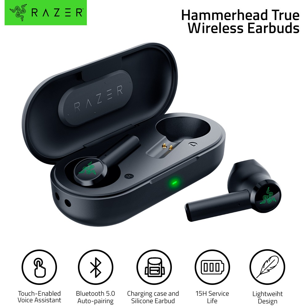 Razer Hammerhead True Wireless Earphones Bluetooth 5.0 IPX4 Touch Control TWS with Charging Case Shopee Philippines