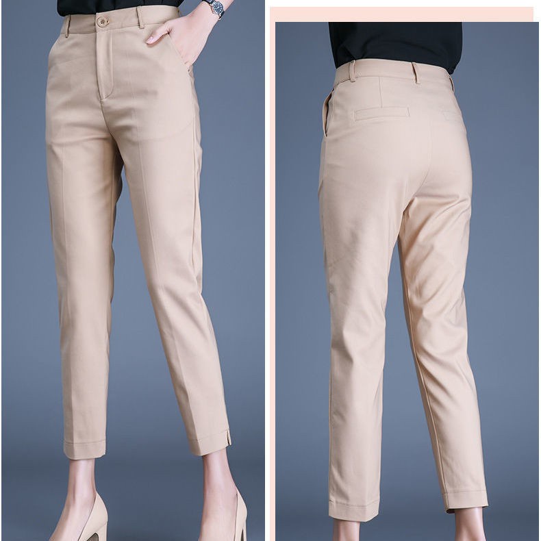 2022 New Korean Women's Casual Nine-Point Pants Women All-match Suit ...