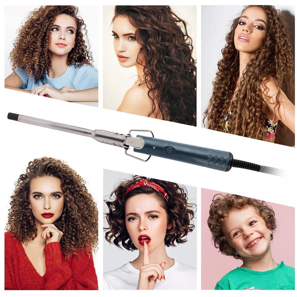 9MM Curling Iron Temperature Adjustable Electric Curling Waver Wand ...