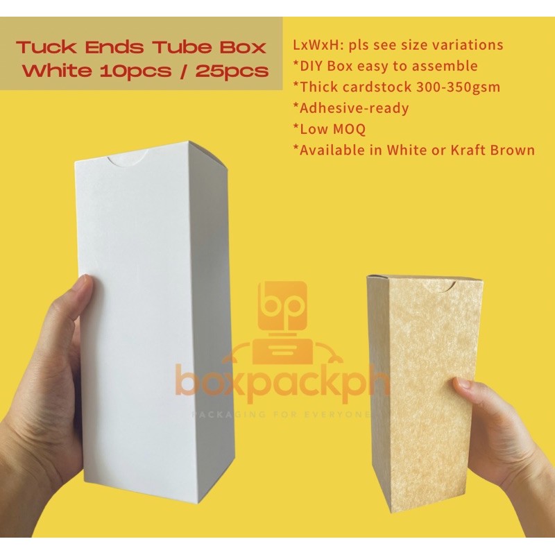 Box Packaging 2.75x2.75x9.75 Tumblers Shirts Giveaways Tuck End Plain ...