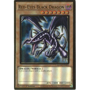 Yugioh Red-Eyes Black Dragon Card - MAGO-EN003 - Premium Gold Rare 1st ...