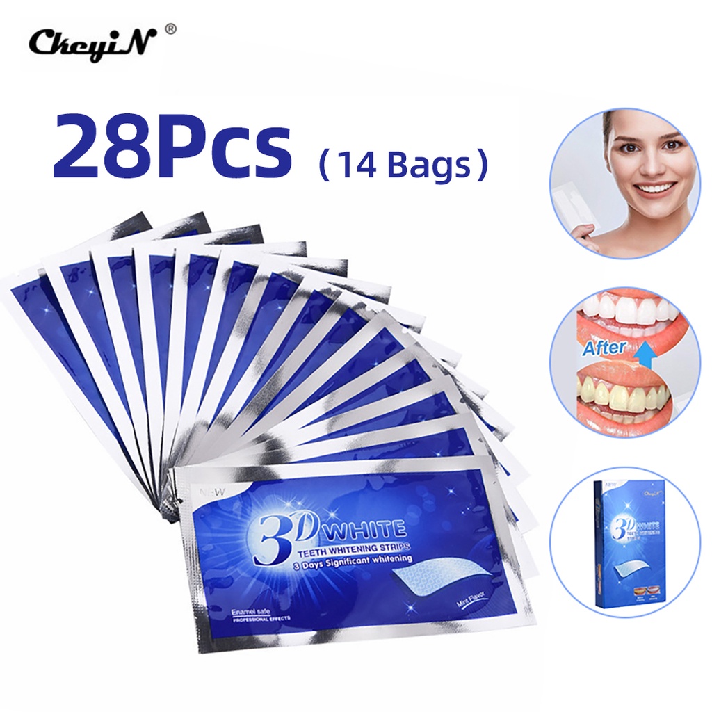CkeyiN Teeth Whitening Strips For Teeth Whitening Paste 28 Pcs 14 Bags