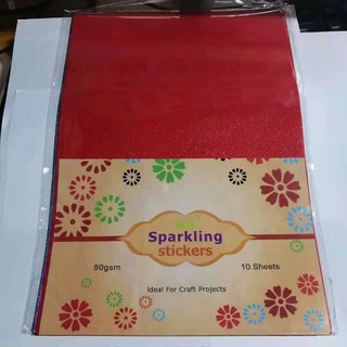 10pcs)Glitter Sticker Paper Plain (Sparkling, Glitter Paper, Art Craft)