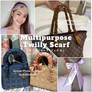 Silk Twilly Scarf, Twill Handbag Handle Wrap Purse Neck Hair Ribbon Scaf  Elegant