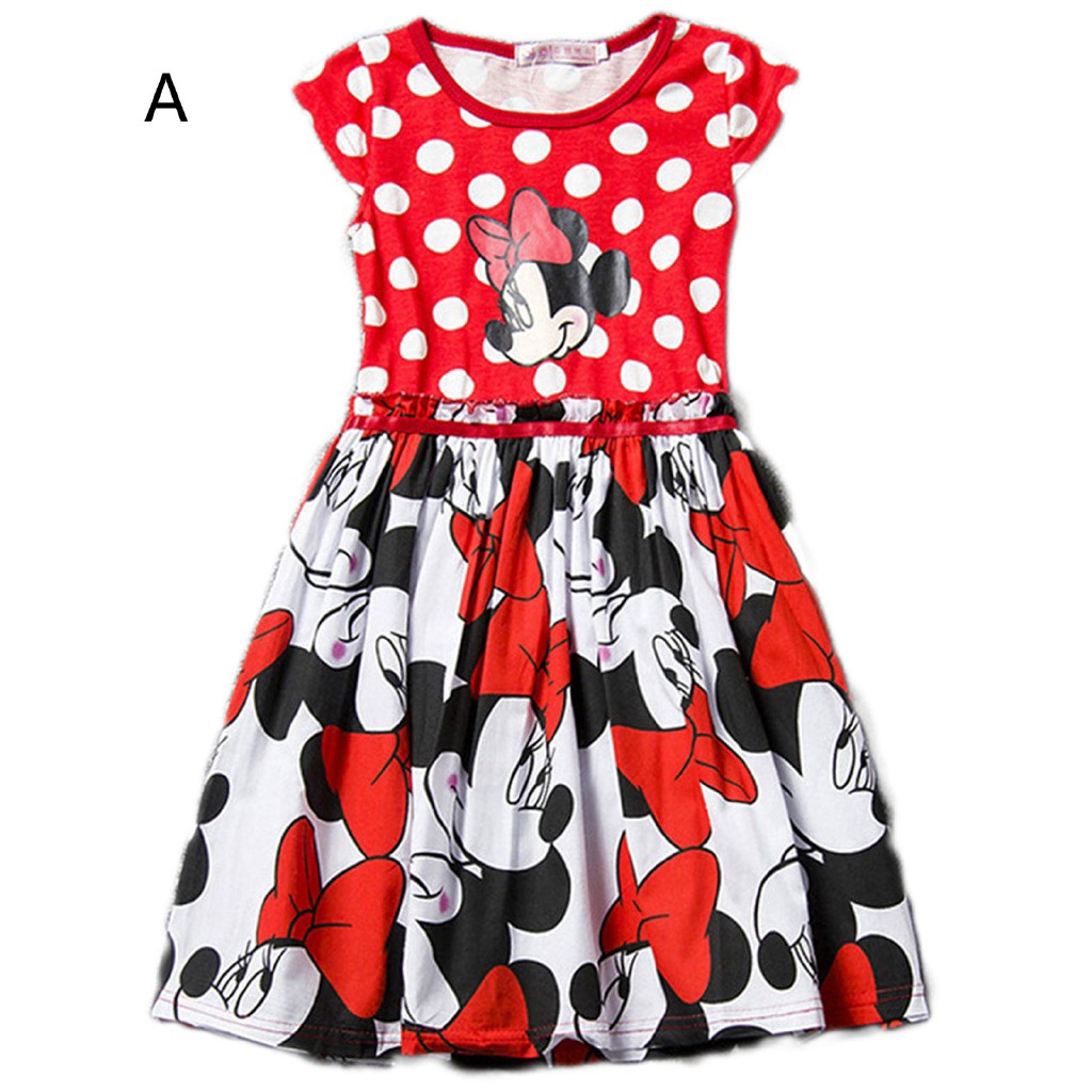 Mickey Mouse Dress Red for Kids Girls Baby Cute Sleeveless Tunika ...