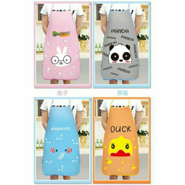 Apron Character waterproof Cartoon Character Waterproof Plastic PVC ...
