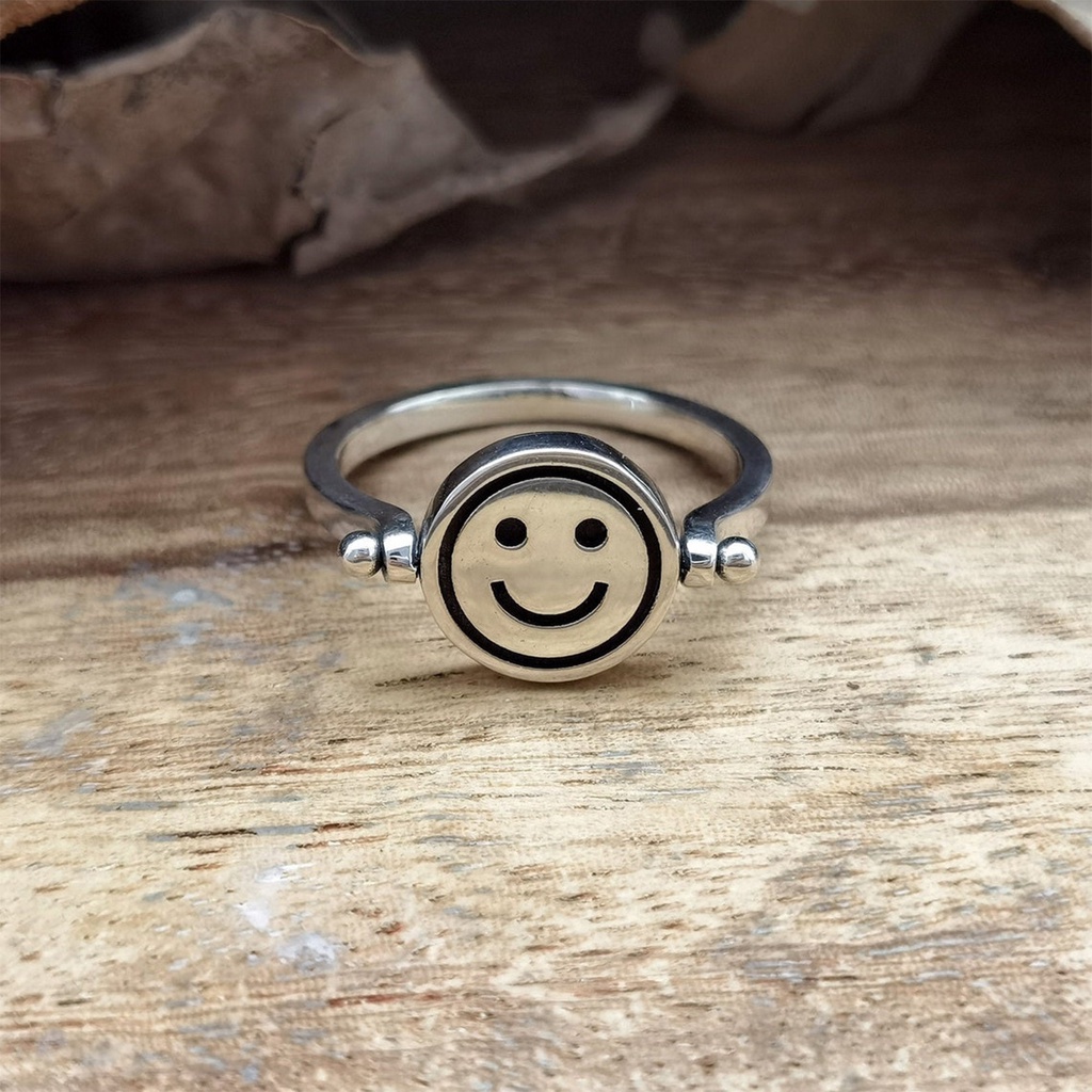 Double Faced Smiley Sad Face Rotatable Rings Anxiety Anti Stress Fidget Ring Shopee Philippines 8865