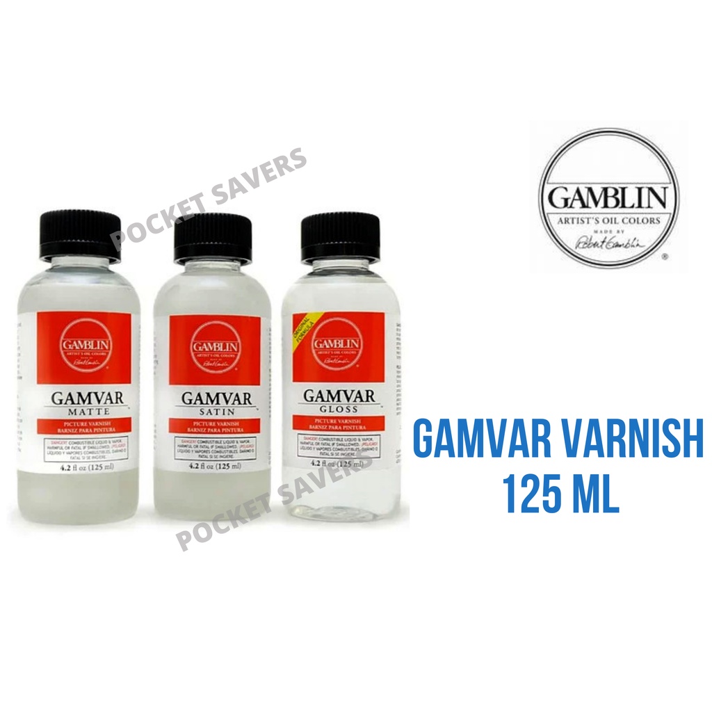 GAMBLIN Gamvar Varnish 500 ml / 250 / 125 (Gloss, Satin, Matte, Oil, Acrylic Painting, Paint